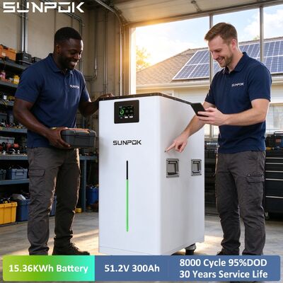 SUNPOK 48V 300Ah Lithium Battery 15kWh Solar Battery Lifepo4 15kWh 51.2V Powerwall for Home Energy Storage System