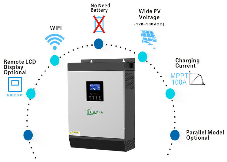 С гибрида решетки 3 Kw 5 Kw 10 Kw солнечная система Uset Inverte одиночной фазы 15 Kw