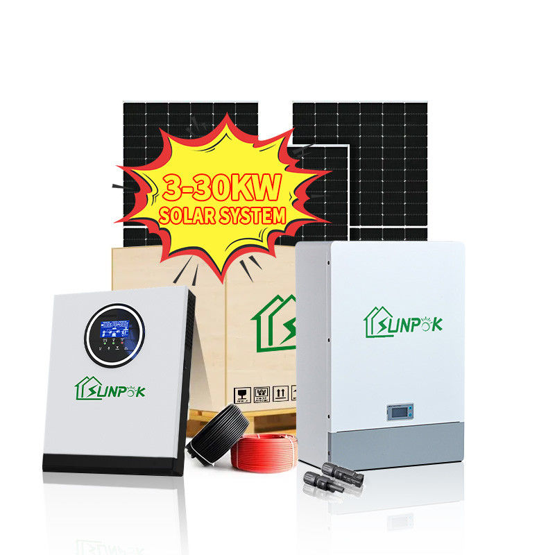 Sunpok полное с инвертора солнечной энергии решетки наборов 5kwh 10kwh 15kwh 20kwh 25kwh 30kwh солнечной энергии решетки гибридного