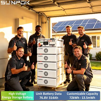 Sunpok коммерческий литий батарея 76.8V 314AH высокое напряжение 76.8V 314Ah 100kwh 200kwh 500kwh LiFePO4 батарея система