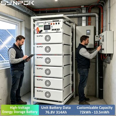 Sunpok высокое напряжение 76.8V 314AH повышение литиевой батареи 100кВт 200кВт 500кВт LiFePO4 батарейная система для коммерческих