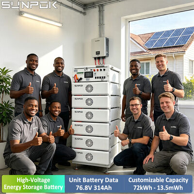 Аккумуляторная батарея LiFePO4 SUNPOK 76.8V 314Ah, 8000 циклов, с блоками, стойками и шкафом ESS для хранения солнечной энергии
