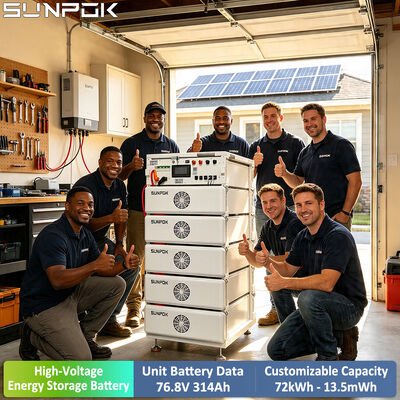 SUNPOK HV высоковольтные литий-ионные батареи Пакет ESS Кабинет 76.8V 314Ah Lifepo4 Солнечная батарея для системы хранения солнечной энергии